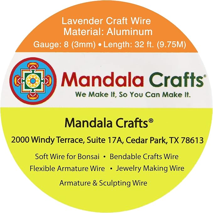 Mandala Crafts 8 Gauge Lavender Anodized Aluminum Craft Wire, 32 FT | Colored - Image 3