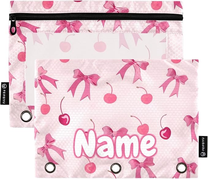 Custom Pink Bows Cherry Pencil Pouch by BOENLE-WELCOMEYOURCOMING
