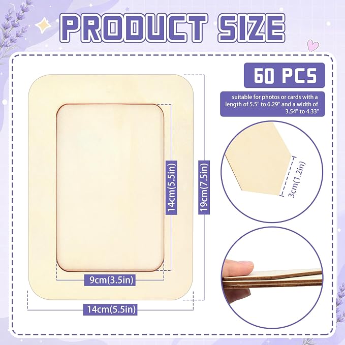 VOKOY 60 Pack Wooden Picture Frames - Image 2
