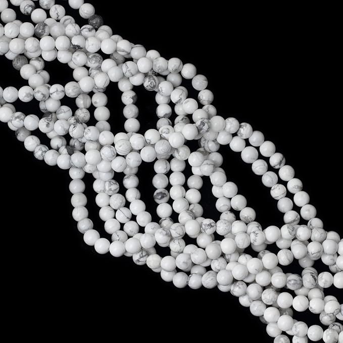 6mm 60PCS Natural White Howlite Gemstone Round Loose Stone Beads - Image 4