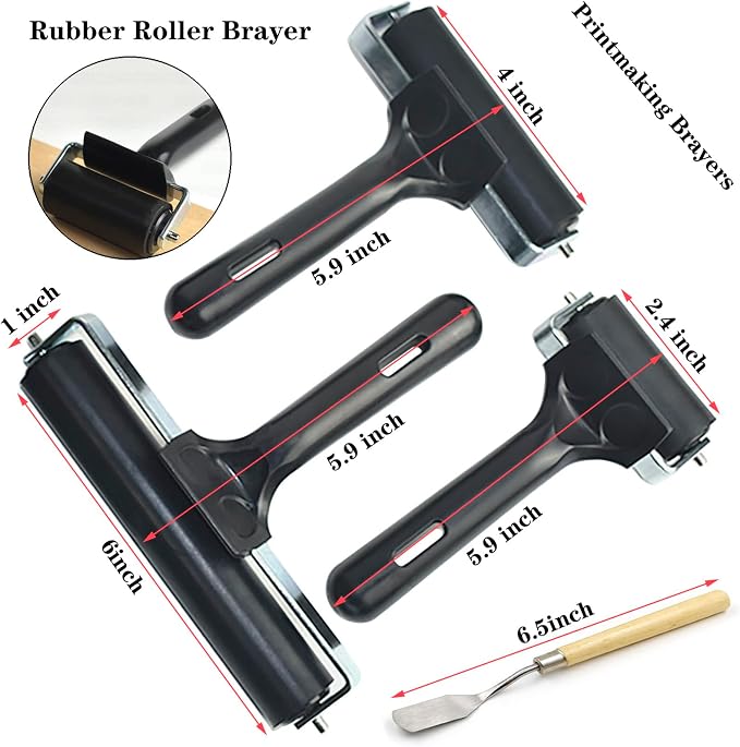 HRJZF Soft Rubber Brayer Rollers - Image 2