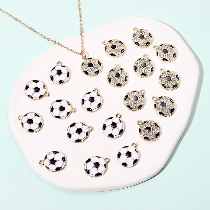 20PCS Sports Charms Enamel Basketball Baseball Pendant Charms - Image 4