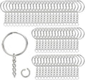 100Sets 1 inch Keychain Rings Silver Split Round Key Ring by ZoloAJay