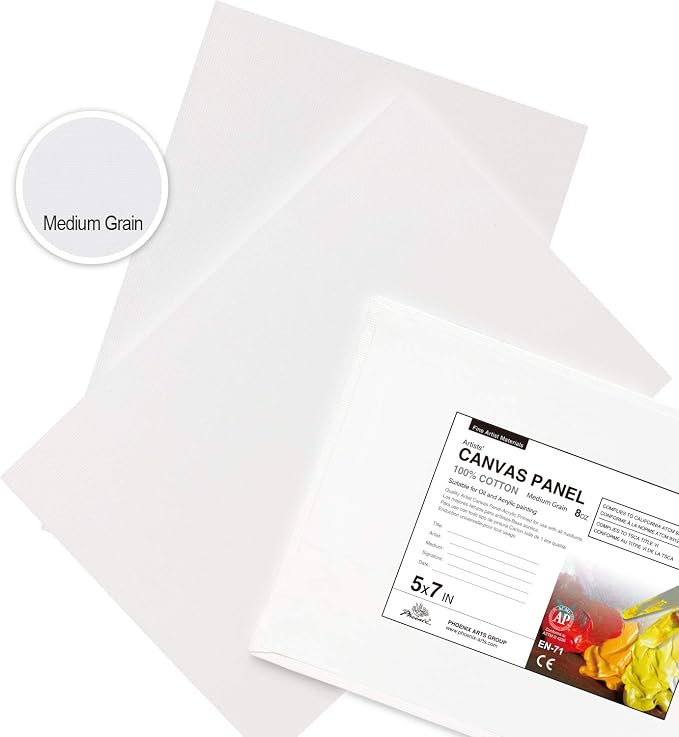 PHOENIX Small Painting Canvas Panels 5x7 Inch, 12 Value Pack - 8 Oz Triple - Image 3