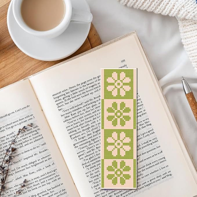 FREEBLOSS 6 Set Bohemian Cross Stitch Bookmark Kit, Geometric Pattern DIY - Image 7