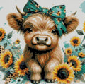 Cow Stamped Cross Stitch Kits for Adults Beginner, Sunflowers Counted Cross by TaeYsck
