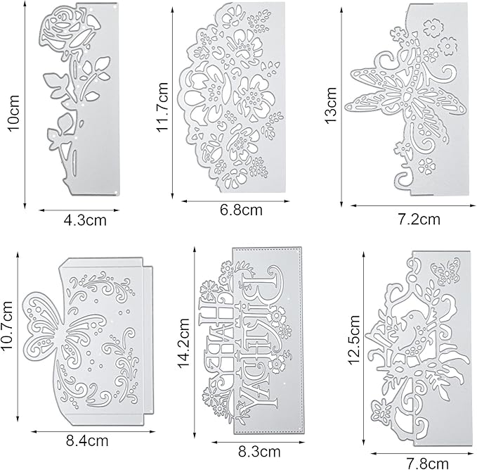 Patelai 6 Pcs Die Cuts for Card Making Metal Die Cut Flower Butterfly Lace Bird - Image 2