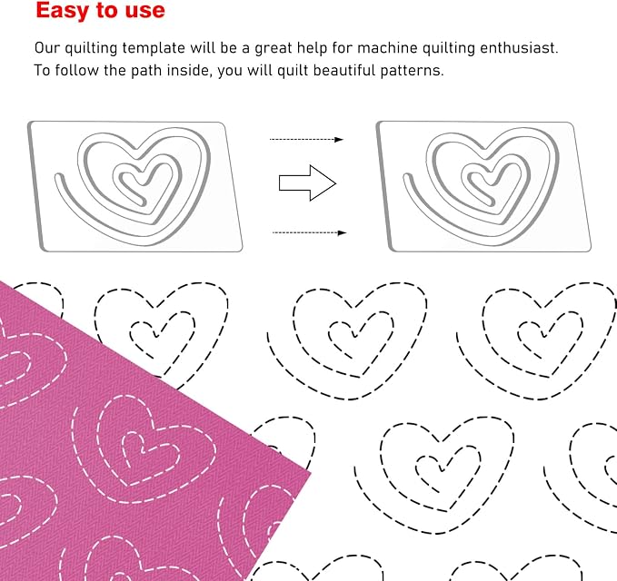 Kapyoo 3Pcs Freemotion Quilting Rulers and Templates Set Quilting Templates - Image 3