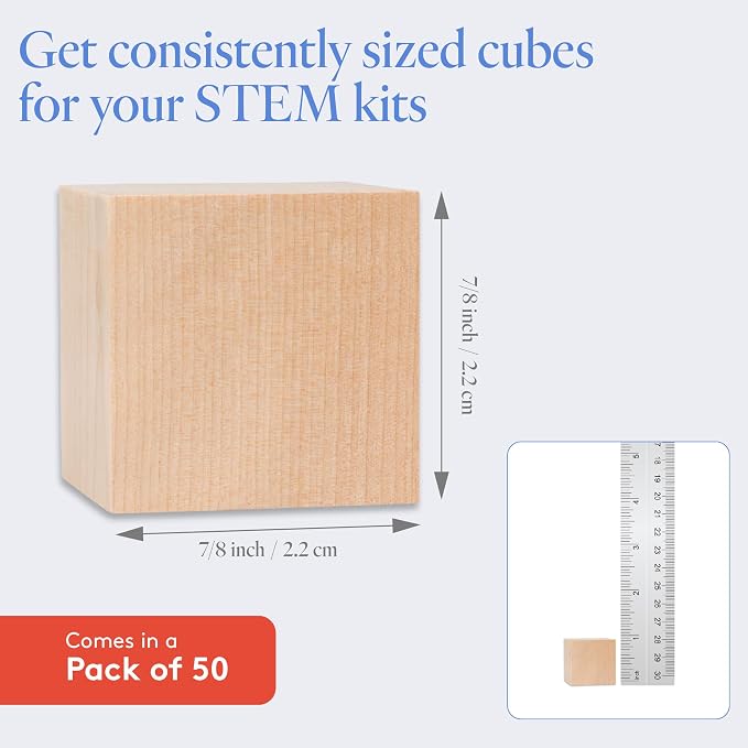 Birch Wood Cubes for Crafts: 7/8 Inch, STEM & Baby Showers - Image 4