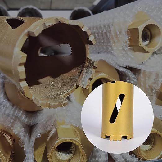 6" Dry Core Drill Bits for Cured Concrete with Rebar Brick Blonck Masonry etc 12.2in/310mm Drilling Depth，10mm Diamond Segment Height，2 Adapters