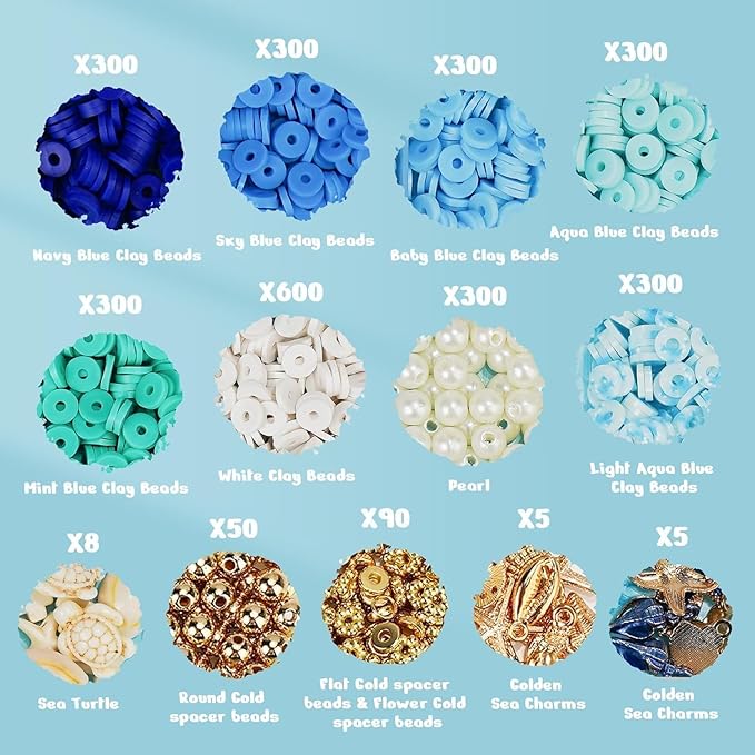 Gionlion Clay Beads for Bracelets, Charms Bracelet Kit and Crafts DIY Gifts for - Image 5