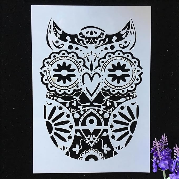 TIAMECH A4 Reusable Mandala Owl Stencil - Image 5