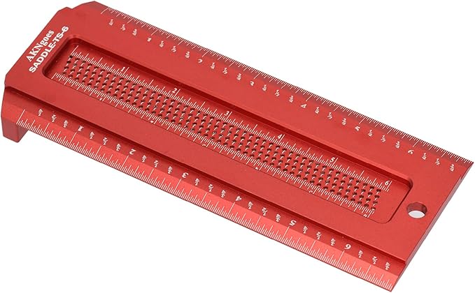 Woodworking Saddle T-Square Ruler 6in, T-Square for Carpenter Work, Layout and Measuring Tools