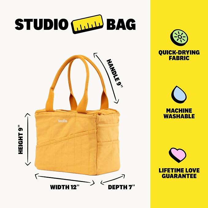 Soolla Studio Bag: Art Supply Storage Organizer & Pottery Tool Bag, Washable - Image 8