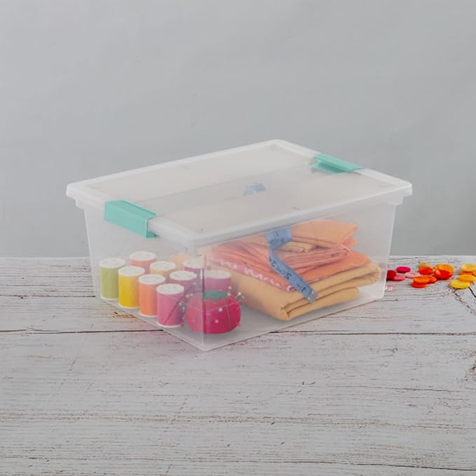 Sterilite 12-Pack Clip Box, Stackable Clear Plastic Bins - Image 8
