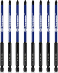 8 Pack Phillips Impact Driver Bits, #3 Phillips Head Magnetic Screwdriver Bits Set, 6 Inch S2 Alloy Steel Impact Bits, 1/4" Hex Shank Screwdriver Drill Bit, CNC Machined ph3 Impact Drill Bits