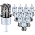 10 Pack 1 Inch Knot Wire Brush for Drill- 1/4 Inch Shank Die Grinder Wire Wheel Sturdy Twist Drill Grinder Attachment for Paint Removal, Cleaning, Deburring Carbon Steel Black