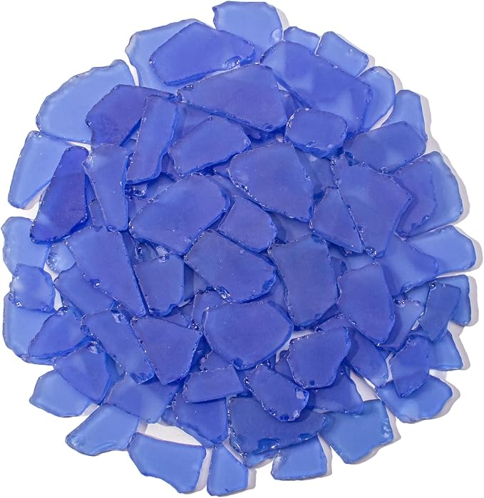 Keedolla Tumbled Sea Glass for Crafts - 40 OZ Flat Frosted Seaglass Pieces for by Keedolla