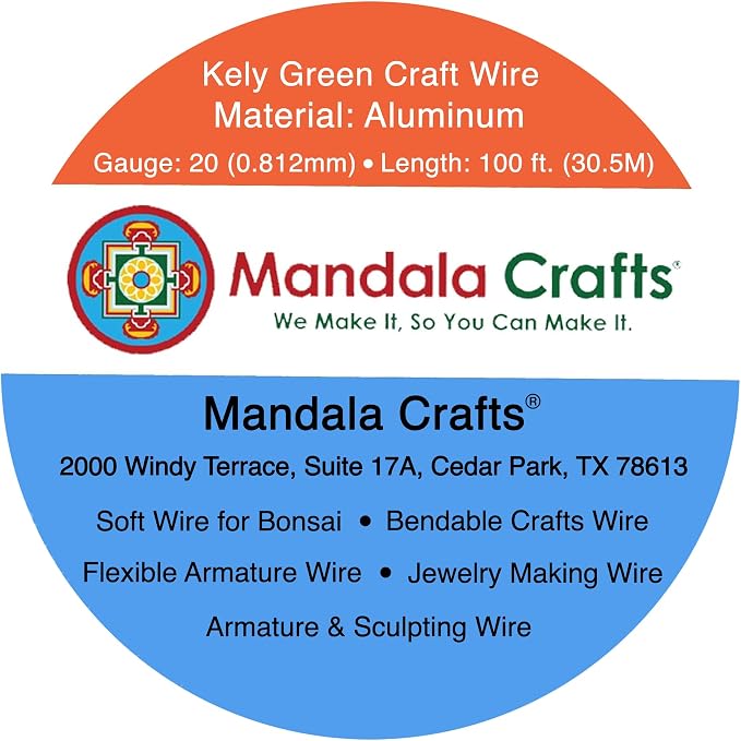 Mandala Crafts 20 Gauge Kelly Green Anodized Aluminum Craft Wire, 100 FT | - Image 3