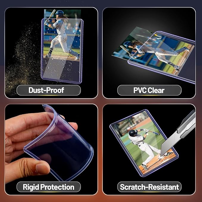 100 Hard Plastic Card Sleeves – 100 Toploads, 35PT Baseball Card Protectors - Image 2