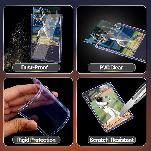 100 Hard Plastic Card Sleeves – 100 Toploads, 35PT Baseball Card Protectors - Image 2