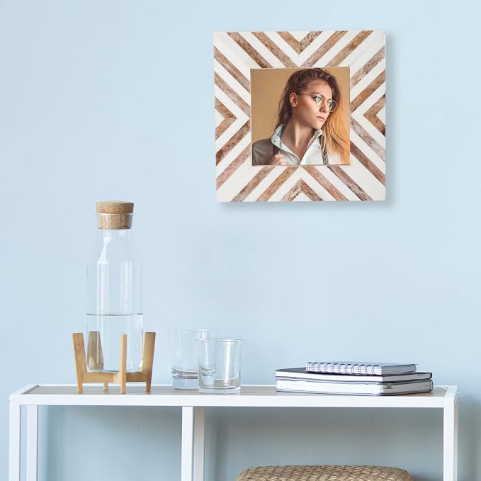 Picture Photo Frame Chevron Herringbone Art Inspired Vintage Table-Top/Wall - Image 3