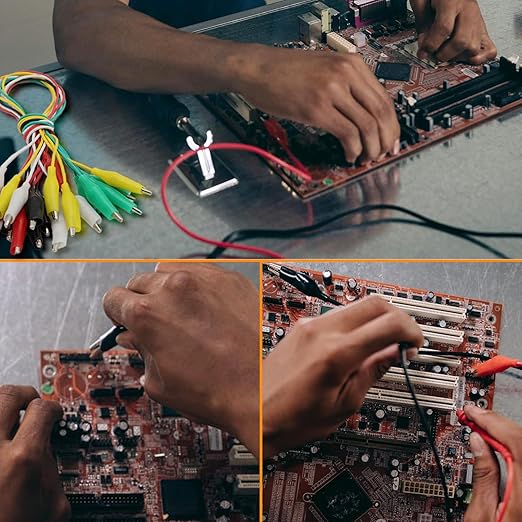 40PCS Premium Alligator Clips Electrical, Crocodile Cable, Test Leads with Test Probes, 5-Color Dual Ended Jumper Wires with Alligator Clip for Multimeter, Electric Experiments, Circuit Connection