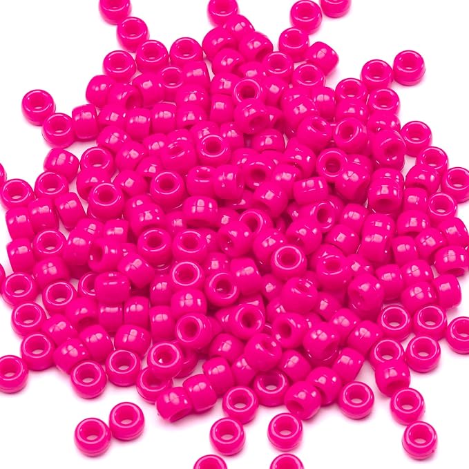 Gxueshan 1000 Pcs Acrylic Rose Red Pony Beads 6x9mm Bulk by Gxueshan