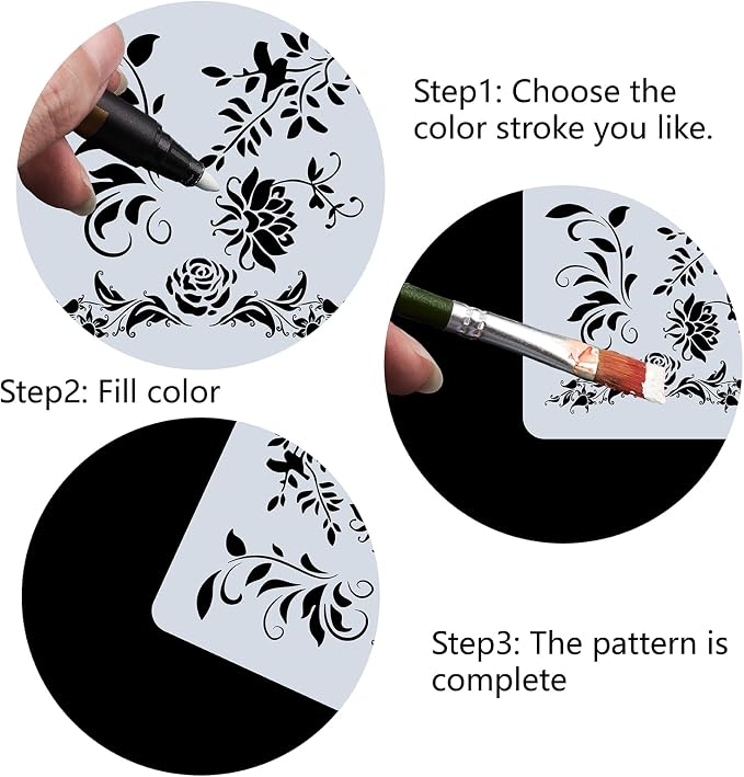 GORGECRAFT Large Rose Vines Stencil Flowers Stencils - Image 4
