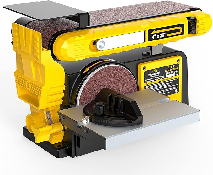 4.5-Amp Belt & Disc Sander Combo, 4x36 in. Belt & 6 in. Disc Sander with 3/4HP Motor, Upgraded Model
