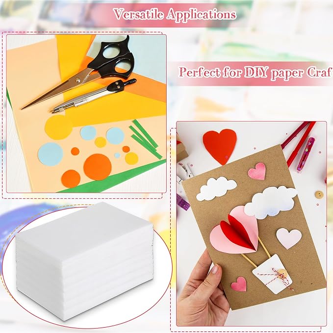 Cholemy 240 Pcs Foam Sheets Craft 4 x 6 Inch White Foam Printing Plates Paper - Image 5