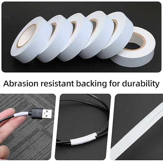 ROSEUP 6-Pack Electrical Tape, 3/4 in x 66ft, Professional Flame Retardant Waterproof PVC Electrical Insulation Tape, ash Gray