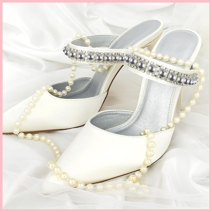 NACHLYNN 6480 Pcs Flat Back Pearl 7 Sizes Half Pearl Bead Silver Gray Half - Image 6