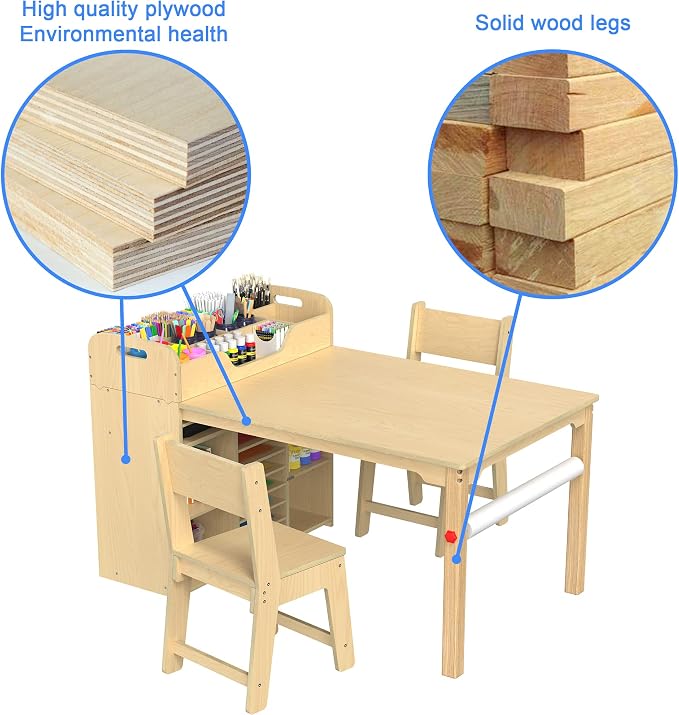 GDLF Kids Art Table and Chairs Set, Craft Desk - Image 6