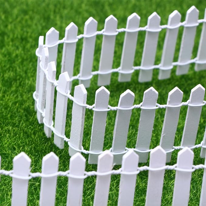 35 Inches Mini Fairy Garden Fence DIY Small Wood Decorative Picket Fence Micro - Image 5
