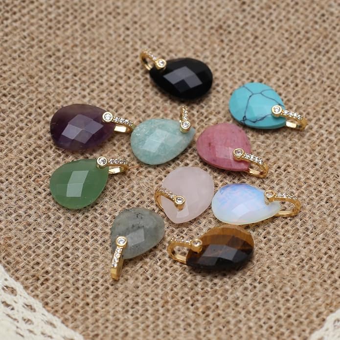 LE SKY Natural Stone Pendants Healing Crystal Gemstones - Image 6