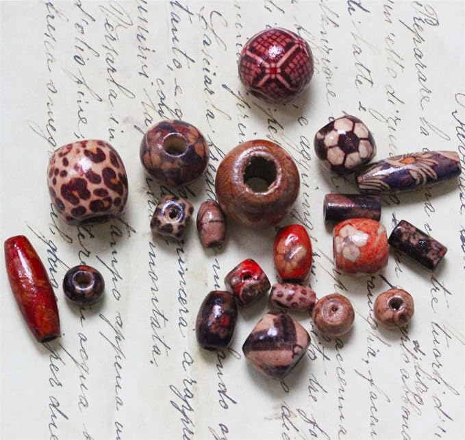 BetterJonny 300pcs Mixed Painted Drum Wood Spacer Beads - Image 5