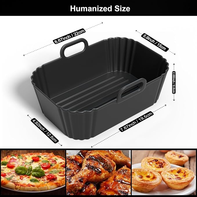 Silicone Air Fryer Liners 2 Pack, Reusable Liners Compatible - Image 2