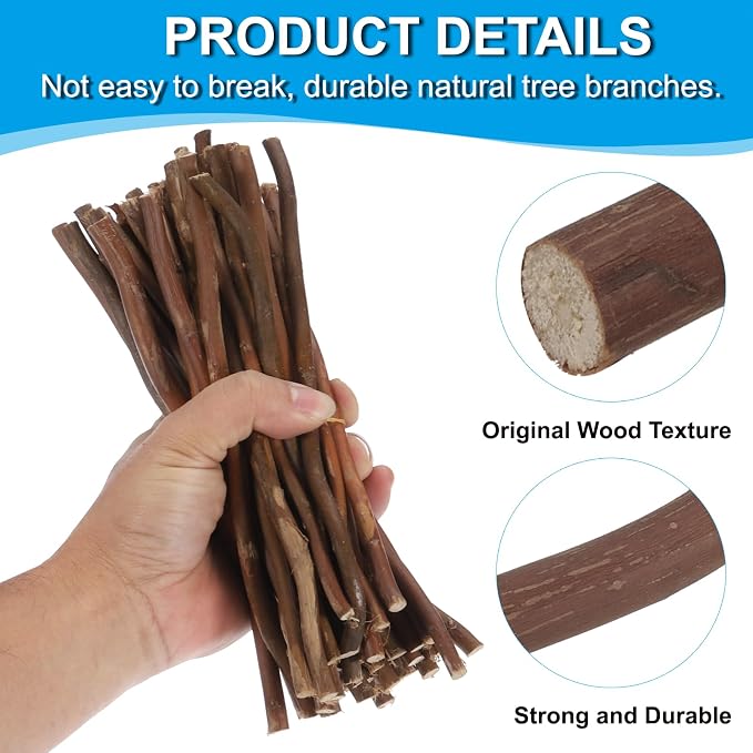 PATIKIL 50 Pcs / 2 Size Wood Log Sticks, 0.2-0.5inch in Diameter Natural - Image 3