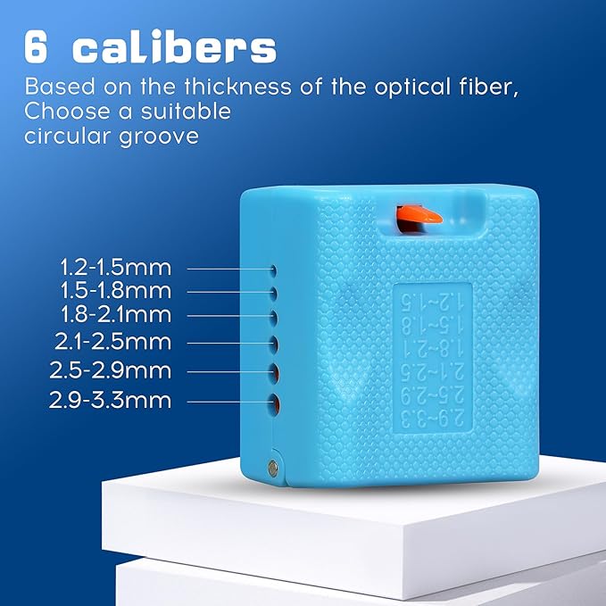 A-1233 Tube Stripper Stripping range 1.2-3.3mm Replaceable blade Cable Tube Slitter Fiber Optic Mid Span Cable Cutting Tool Jacket Tube Slitter Loose Tube Buffer with 12pcs spare blade