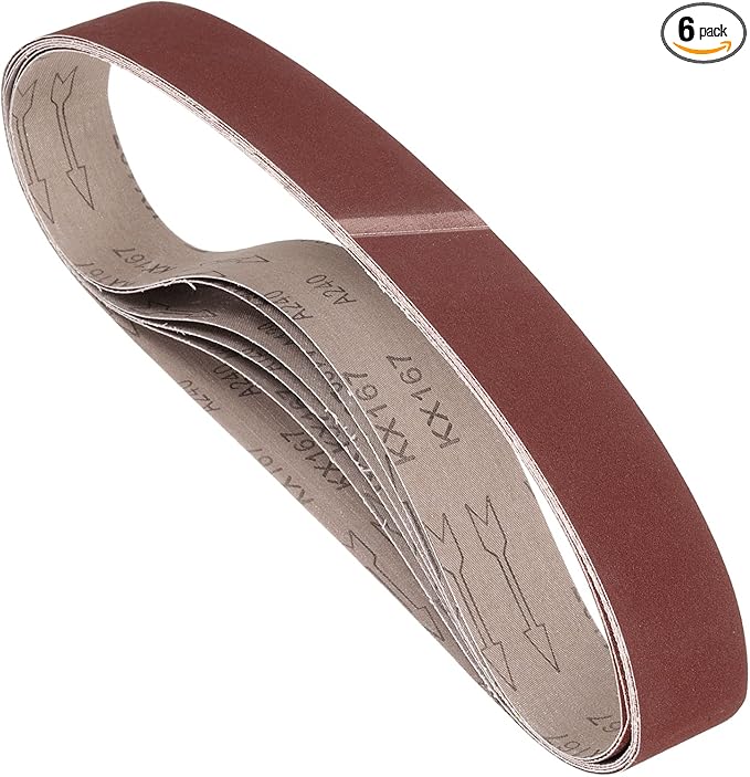 6 Pcs Sanding Belts 2 x 36 Inch 240 Grit Aluminum Oxide Abrasive Sandpaper for Belt Sander Metal Grinding Wood Working Weld Rust Removal