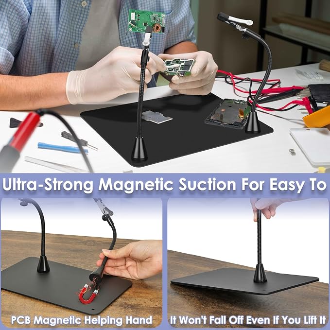 Drdefi Helping Hands Soldering Station, 10X Square Magnifying Glass - Image 4