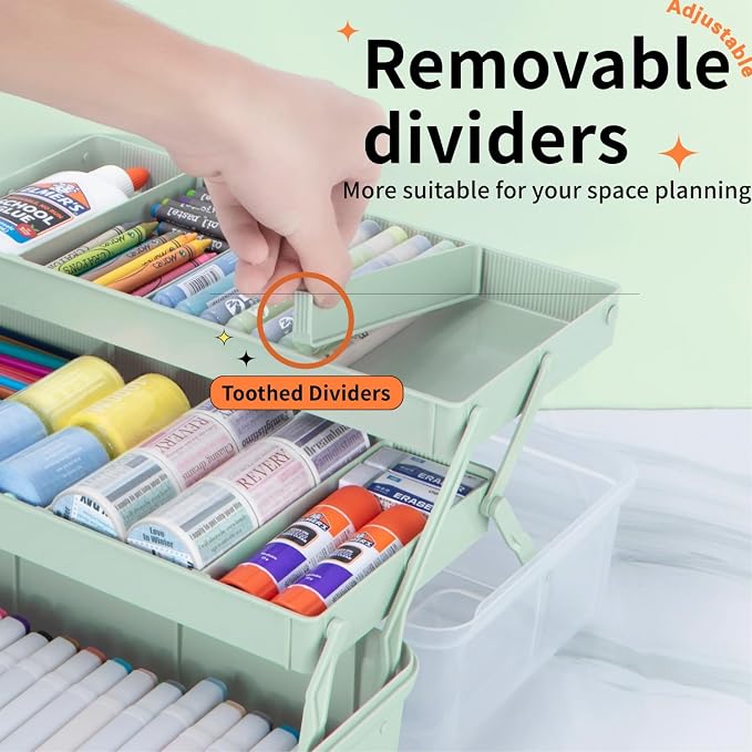 TERGOO 14in 3-Layer Multipurpose Craft Organizers and Storage - Image 3