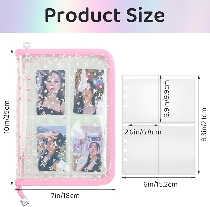 A5 Photocard Binder, K-Pop Korean Pop Photocard Holder Binder Book, 200 Pockets - Image 2