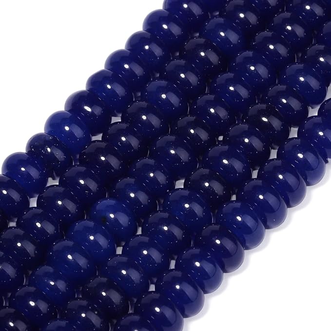 Songxi 5x8mm Natural Royal Blue Chalcedony Stone Rondelle Beads, Gemstone - Image 3