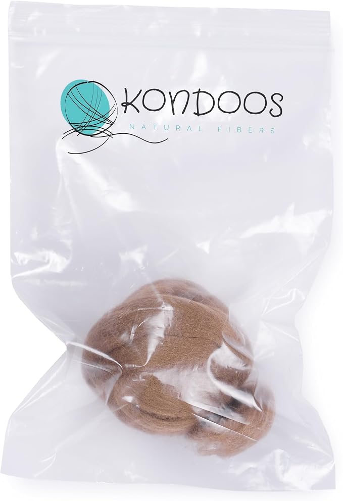 Kondoos Natural Wool roving, 2 OZ. Best Wool - Image 2