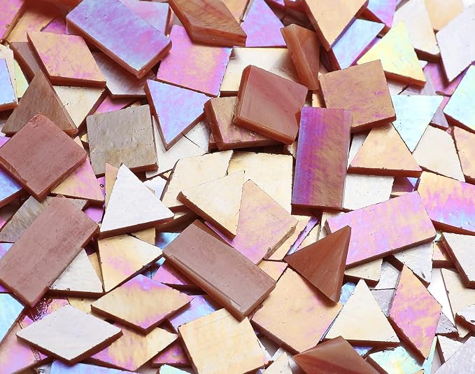 Iridescent Mosaic Glass Tiles 200 Pieces Stained Glass Tile Pieces - Image 3