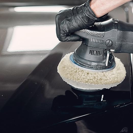 8 Pcs 3 Inch Polishing Pad Buffing Pad Wool Polishing Pad Hook Loop Buffing Pad for Drill Curved Edge Compound Cutting Pad Drill Polisher Attachment Wheel Polish Pad Car Body Repair Buffing