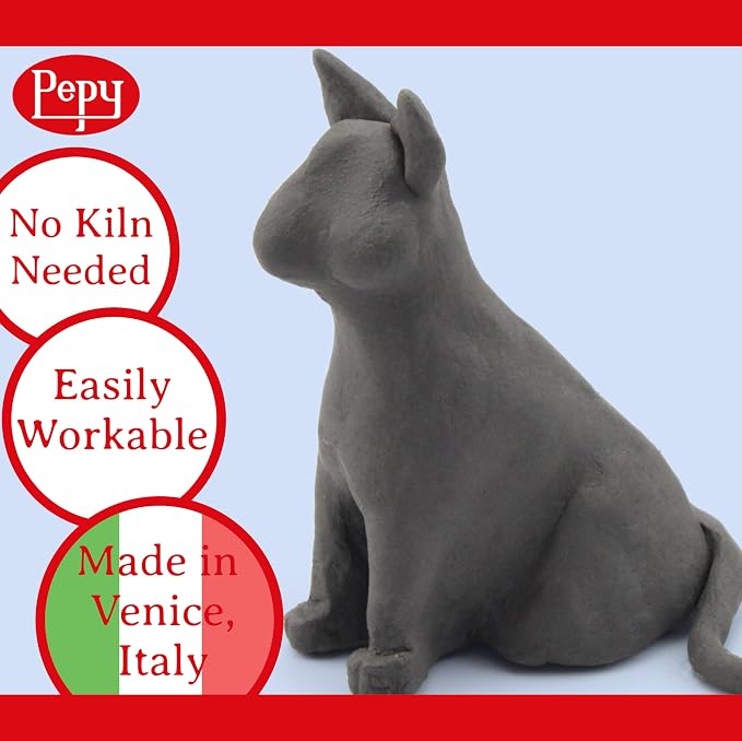 Pepy Premium European Air Dry Modeling Clay Black 2.2 lb Bar - Image 2