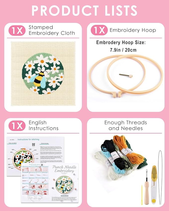 TINDTOP Punch Needle Kits, DIY Punch Embroidery Kits - Image 2